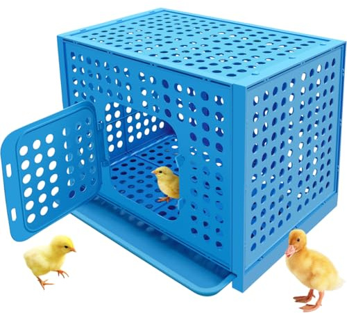 La La Pet Poultry Carrier Crate with 2 Side Doors Portable Seafood Breeding Box Detachable and Stackable Case Multifunctional Cage for Rabbits Guinea Pigs Chinchillas and Small Animals
