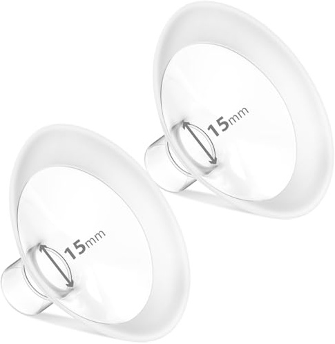 BALIME 15mm-105° Wide Angle Soft Rim Flanges for Medela Electric Breast Pump，Compatible with Medela Breast Pumps PersonalFit, Freestyle, Maxflow, Freestyle Flex Swing Maxi Connector(2pcs)