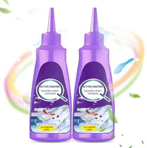 Aktiv Enzyme Flüssigwaschmittel, 2025 Neu Fleckenentferner Kleidung, Stain Treater Spray, Fleckenentferner Weiße Wäsche für Verfärbte Wäsche, Hygiene Waschmittel für Alle Textilien (2)