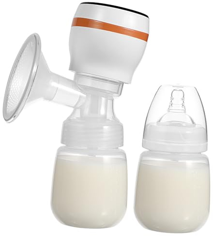 UTHCLO Extractor de Leche Eléctrico Portátil Inalámbrico para Lactancia Materna Succión Silenciosa, Cojín de Silicona Cómodo, Botella Pp Segura para Uso Doméstico y Viaje – 1 Unidad Amarillo Inglés
