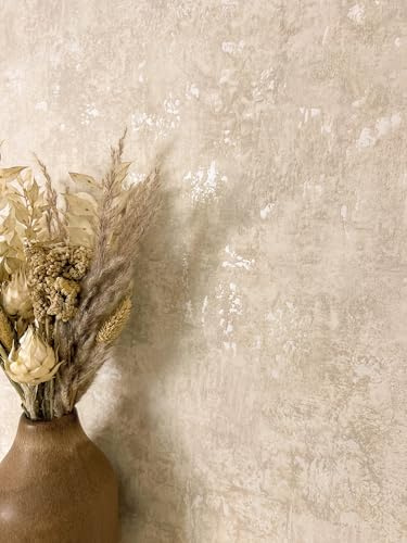 Newroom Papier Peint Intissé Beige Aspect Béton - Industrial Glamour Métallique Structure Ciment pour Salon Chambre