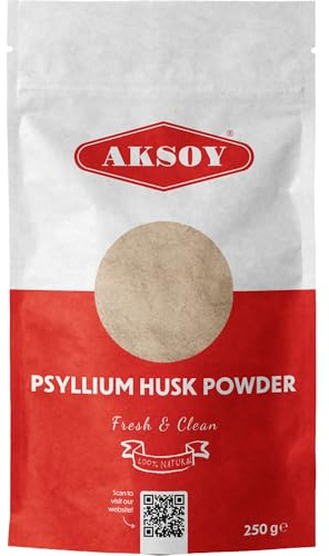Whole Psyllium Powder Husk 99% Purity 250g Powerful Psyllium Seed Husk Fiber Soluble & Insoluble Fiber Source