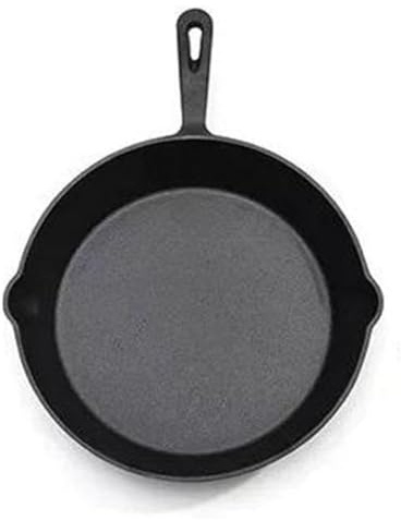Homeponnew Poêle à griller en fonte pour la cuisson en plein air, barbecue multifonction pour braiser, rôtir, frire, compatible avec cuisinière à flamme nue, 26 x 26 x 5 cm, noir