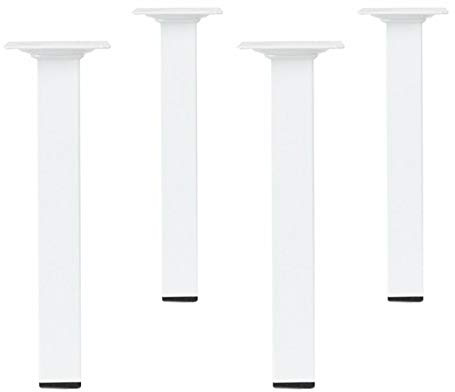 Amig Möbelfüße Weiß Eckig 4er Set 25 x 25mm Höhe 200mm Tischbeine Sofafüße aus Metall