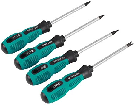 4Pcs U-Typ Schraubendreher, M1.7 / M2.0 / M2.3 / M2.6 Chrom-Vanadium-Stahl + PP U Gabel Typ Magnetschraubendreher CRV Multifunktionshandwerkzeug Schraubendreher Set für Haushaltsgeräte