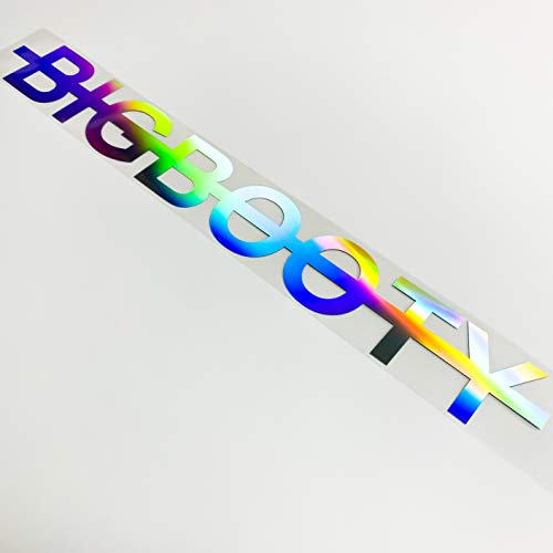 Big Booty Oilslick Autoaufkleber Frontscheibenaufkleber Hologramm Heckscheibenaufkleber That Ass Sticker Schimmernd Windschutzscheibe Reflektierend Schriftzug 3D Effekt Wunschtext