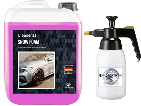 Cleanerist 5 Liter Snow Foam PINK I inkl. Schaumdruckpistole I Konzentrat | Autoshampoo auch für Wohnwagen & Caravan | Autowäsche I Foamer I Aktivschaum