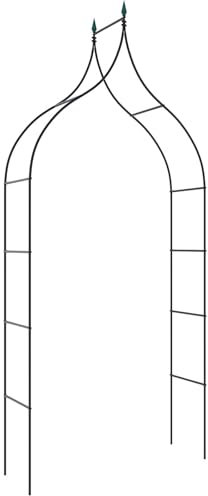 GiantexUK Metal Garden Arch, Outdoor Trellis Rack Plants Flower Rose Climbing Support, Patio Arbour for Backyard, Lawn, Courtyard and Wedding