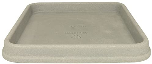 MePla Untersetzer Venezia - quadratischer Untersetzer - wetterfest - UV-beständiger Blumenuntersetzer - 50x50 cm (Innen: 41x41 cm) - grau