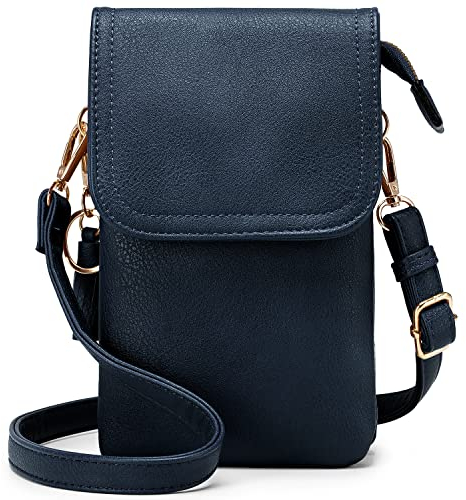 Roulens kleine Handy Umhängetasche Damen, Handytasche mit Geldbörse zum Umhängen, PU Leder Tasche damen für Frauen Designer, verstellbarer Riemen und Schlüsselanhänger