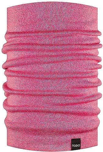 TODO Echarpe chaude pour l'hiver, 100% laine Mérinos. Cache-cou en laine naturelle, confortable et respirant pour femmes et hommes - Rose