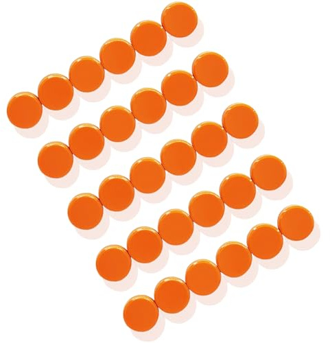 ZDZBLX 30 Pack Strong Fridge Magnets, Heavy Duty Round Refrigerator Magnets, Small Whiteboard Magnets for Fridge, Locker, Crafts, Kitchen, Office, Classroom, Mini Cute Magnet for Home School (Orange)