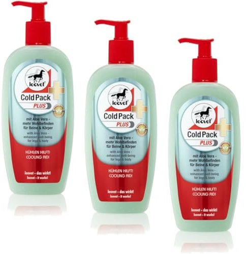 RL24 leovet - Cold Pack Plus Pferdesalbe für Mensch & Pferd | vitalisierender Pferdebalsam mit Aloe Vera | Pferdegel für den Bewegungsapparat | kühlt & wärmt die Muskeln | 3 x 500 ml (3er Set)
