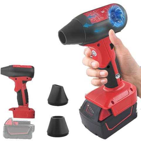 Jet Fan Mini Blower，130000 RPM Cordless Air Duster Comaptible with Milwaukee M18 18V Batteries with 4-Speed Control for Car Dust Cleaning, Outdoors BBQ Leaf Cleaning, Sofa's Pet Hair Cleaning