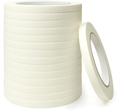 QiGui 15 Rollen Kreppband 10mm x 50m - Universal Kreppband für Malerarbeiten und Dekoration Malerkrepp - Malerband Lösungsmittelfrei, Rückstandslos Entfernbar - Multifunktional Abklebeband