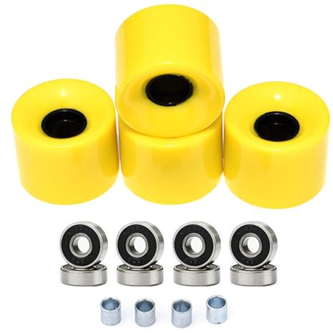 4er-Pack Räder mit Kugellagern und Abstandshaltern, Straßenrad für Skateboards, Longboards, Rollen, Skateboard-Räder-Set