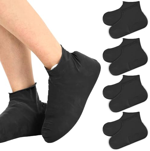 4 Paia Copriscarpe Pioggia Gomma Taglia L (38-46) Unisex, Riutilizzabili