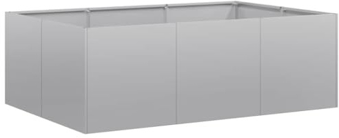 vidaXL Jardinière 120x80x40 cm Acier galvanisé, Pot de Fleurs, Support de Plantes, lit surélevé, Support de jardinière, bac à Plantes