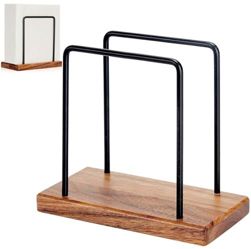 Metall- und Holzserviettenhalter, Primärfarbe, Tisch-, Arbeitsplatte- und Esszimmer-Serviettenspender