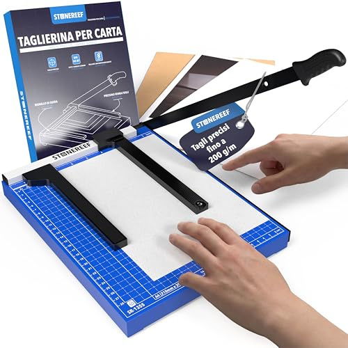 Paper Cutter A4 Compact Lever Cutter - Metal Paper Cutter with Magnetic Accessories - Cuts Paper, Photos & Cardboard up to 200 g/m² - Lever Cutter for Office, School & Crafts