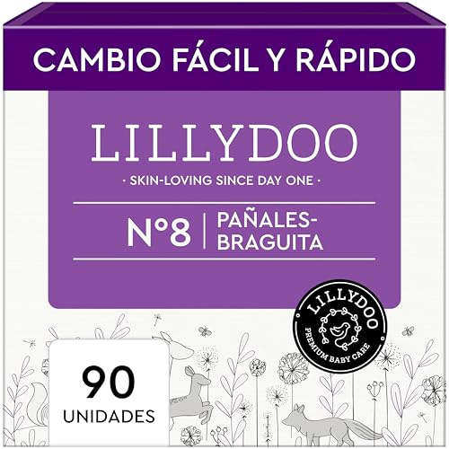 Pannolini a mutandina LILLYDOO - Taglia 8 (17+ kg), pacco scorta (90 unità), nuove tasche pipì e pupù, massima protezione, 0% profumi e lozioni, ideali per pelli sensibili, dermatologicamente testati