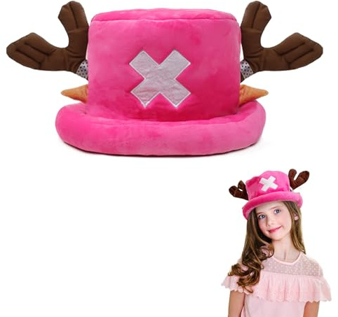 Yunlaishaocer Anime Cosplay Sombrero Chopper Gorro Anime Hat, Cosplay Fiesta Cumpleaños Gorro de Felpa, Lindo Gorro de Felpa para Adultos y Niños