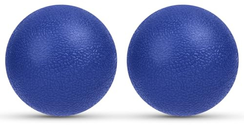 URAQT Massabollar fascia, 2 stycken fascia rullset, triggerpunktsboll för yoga myofascial avkoppling, massagebollar för rygg ben fötter händer, 5,8 cm (mörkblå)