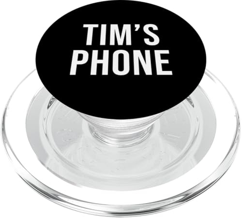 Telefono di Tim Nero Bianco Nome Tim PopSockets PopGrip per MagSafe