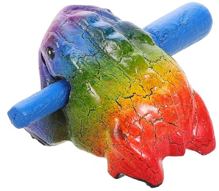 DECORNIJIA Massivholz Schlagfrosch mit Schabstock Farbenfrohes Holzklanginstrument für Musikpädagogik Klare Quakgeräusche Vielseitiges Percussioninstrument für Kinder und Erwachsene
