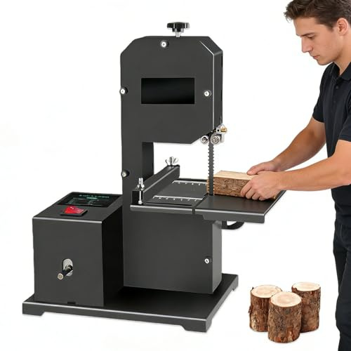 Professional Benchtop Bandsaw with Tilting Table for Woodworking and Shaping
