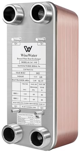 AB Plate Heat Exchanger, 5x 12 10 Plates Water To Water Heat Exchanger, Copper/SS316L Stainless Steel Brazed Plate Heat Exchanger For Floor Heating, Water Heating, Snow Melting