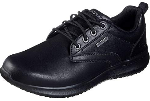 Skechers Homme Delson- Antigo Baskets, Noir Black Leather Bbk, 42 EU