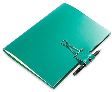 A5 Mind-Papers, revolutionäres X17-Karteikarten-Lernkarten-Box-Konzept! Recyceltes Leder türkis/grün, nachhaltig; Inhalt: Ca. 30 Karten + Sloop + Bleistift! Made in Germany, 17 Jahre Garantie*