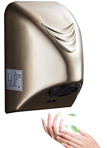 Asciugamani Elettrico Automatico a Parete con fotocellula asciugatore ad Aria Calda con fotocellula ad Aria Calda asciuga Mani 1200 Watt/A:Gold