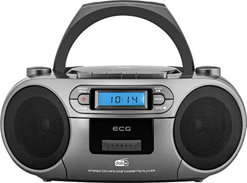 ECG CDR 999 DAB DAB+ / FM-Radio mit CD/Kassetten-Player, Silver