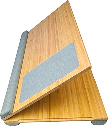 SCHWAIGER 659917 Bambus Laptop Notebook Ständer Knieauflage Computertisch Laptop-Halterung Schreibtisch-Unterlage inkl. Mauspad Handablage Laptopkissen 17 Zoll