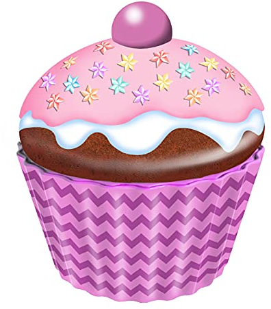 Scatola di Latta a forma di un cupcake con fiori, scatola di biscotti, decorazione, box, scatola grande, 20x18 cm, volume 1,5 L