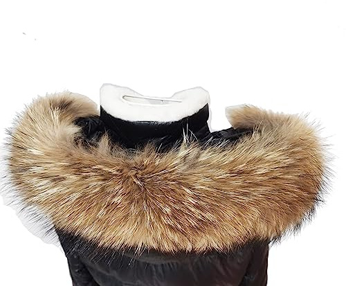 Adynice Véritable col de fourrure femmes cache-cou écharpe ferme surélevée fourrure de raton laveur colliers cou Wraps capuche unisexe