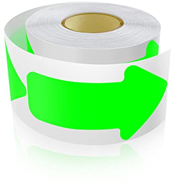 200 adesivi a freccia, 5 x 10 cm, per marcare il pavimento, autoadesivi, resistenti alle intemperie, verde fluorescente