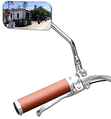 XIFOWE Vintage Bike Mirror Metal bicycle mirror for handlebars Rearview Mirror Cruiser Bike Mirror Electric Bike mirror Side Mirror Galvanized Steel Frame for The Retro Bike Parts