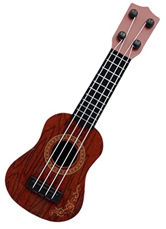 Alipis Junge Mädchen-Ukulele-Spielzeug aus Kunststoff Simulations-Musikinstrument mit Nylonsaiten für Kleinkinder als Einstieg Musikwelt