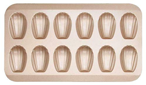 Flisdtry 12Cup Shell Moule antiadhésive en acier au pour Madeleine