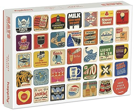 Mats 1000 Piece Jigsaw Puzzle for Adults | Premium 100% Recycled Board | Beer Mats Jigsaw | Beer Gifts | Happily Jigsaw Puzzles