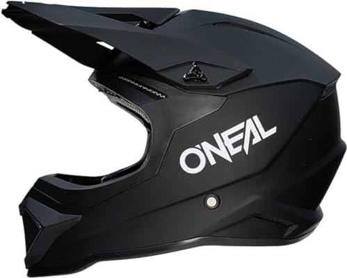 O'NEAL | Motocross-Helm | Kinder | MX Enduro | ABS-Schale, Komfort-Innenfutter, Lüftungsöffnungen für optimale Belüftung & Kühlung | 1SRS Youth Helmet SOLID V.24 | Schwarz | Größe XL