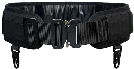 EMERSONGEARS Cintura tattica da combattimento da uomo, in nylon 1000D, con sistema di sospensione con gancio in metallo, cintura a sgancio rapido (nero)