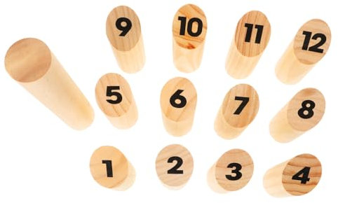 YARNOW Holz Wurfspiel Set Wurfspielzeug Für Partys Freizeitspiel Für Altersgruppen Mit Nummerierten Holzblöcken Zum Werfen Und Zählen