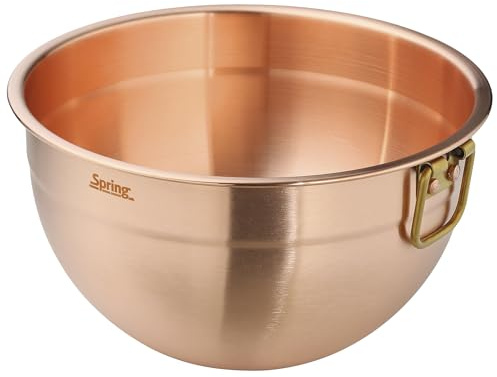 Spring Culinox Rührschüssel aus Kupfer, 2,8 L, Ø 20 cm, Profi-Qualität | Kupferschüssel, für Eischnee, Cremes und Desserts, antibakteriell, mit Seitengriff, abgeflachter Boden, stabiler Stand