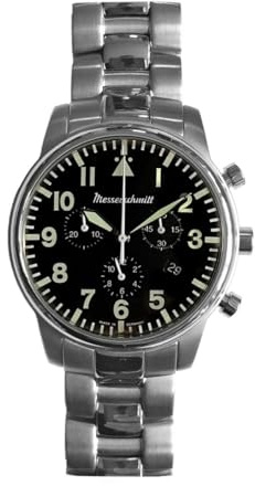 Messerschmitt Herren-Fliegeruhr Chronograph Stahl ME-4544-SGB