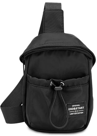 FANDARE Ny bröstficka för män kvinnor axelväska ledig crossbody sling bag axelväskor justerbara axelband flicka/pojke sportväska för utomhus vandring resor crossover dagryggsäckar, svart, L