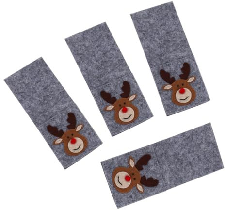 TOPBATHY 4 Stück Besteck Weihnachtsgabeln Taschen Aufbewahrungsabdeckungen Für Geschirr Weihnachtstaschen Für Küchengeschirr Weihnachtsutensilien Dekorationszubehör Für Geschirr Stoff
